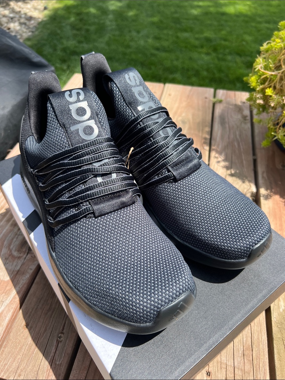 Adidas NEW N BOX Lite Racer Adapt 7.0 Cloudfoam Running Slip On Minimalist Black